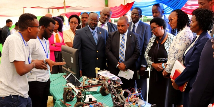 JKUAT students, Michael Mwaisakenyi and Ken Gicira at 2020 Imagine Cup Competition in March 2020
