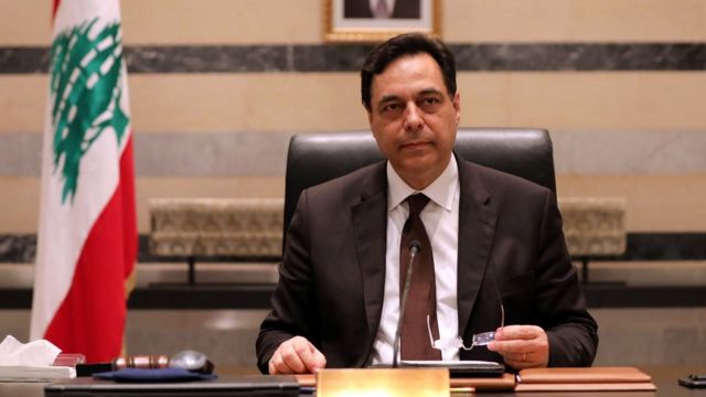 Lebanese Prime Minister Hassan Diab chairs a cabinet meeting on 10 August 2020