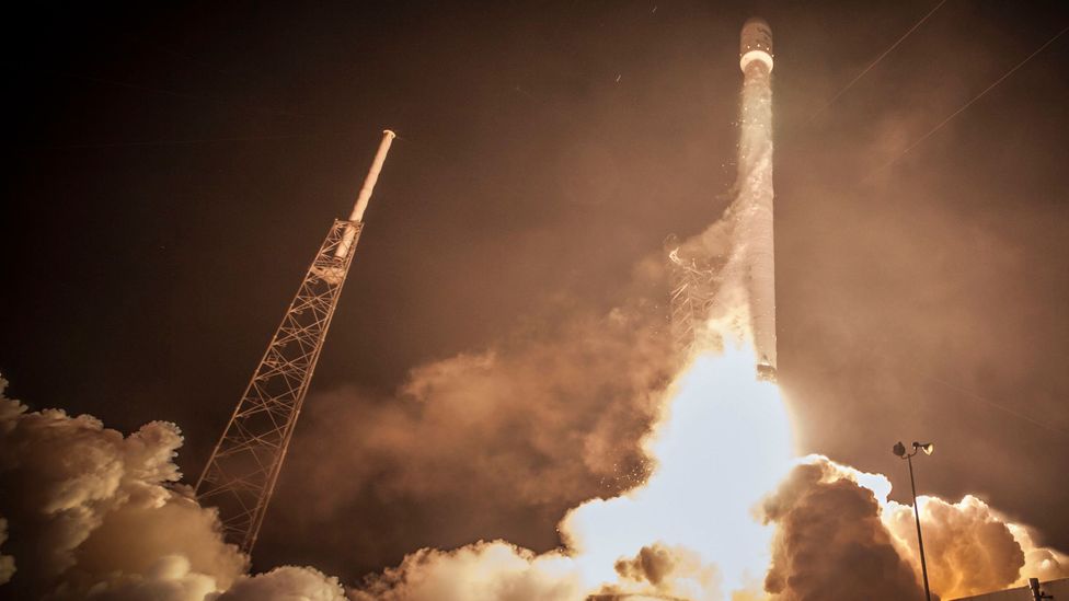 Falcon 9 launches from Cape Canaveral, delivering two satellites to orbit (Credit: SpaceX/Public Domain)