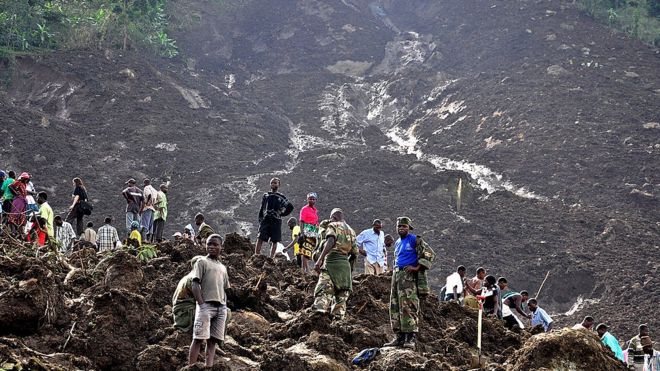 Picha ya maporomoko yaliyotokea mwaka 2010, nchini Uganda.