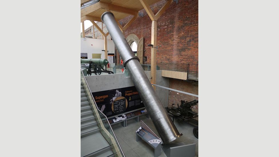 Two sections of the Big Babylon barrel - at full-size it would have been 156m in length with a one metre bore (Credit: Geni/CC BY-SA 4.0)