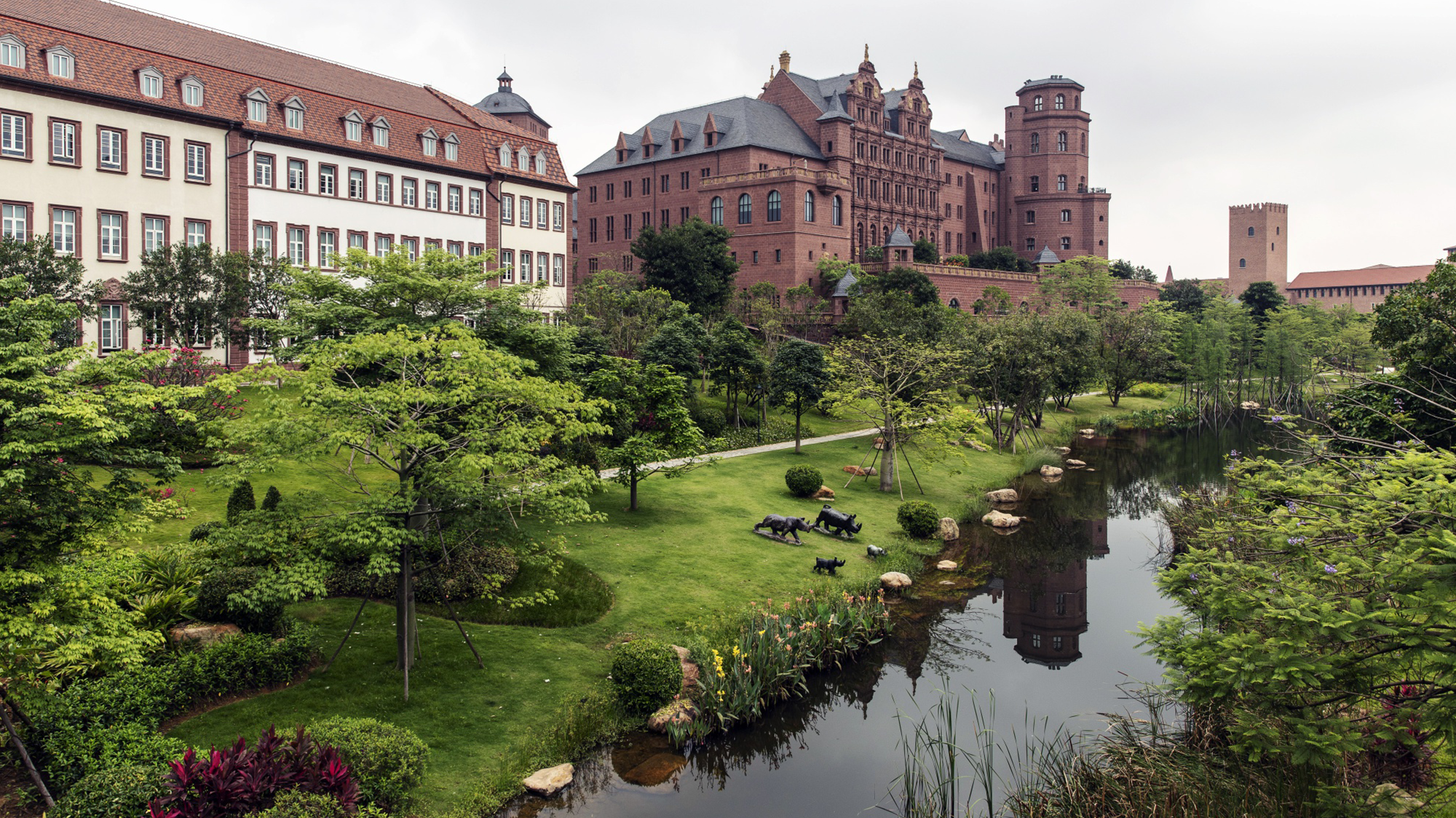 Buildings at Huawei's research and development campus in Dongguan