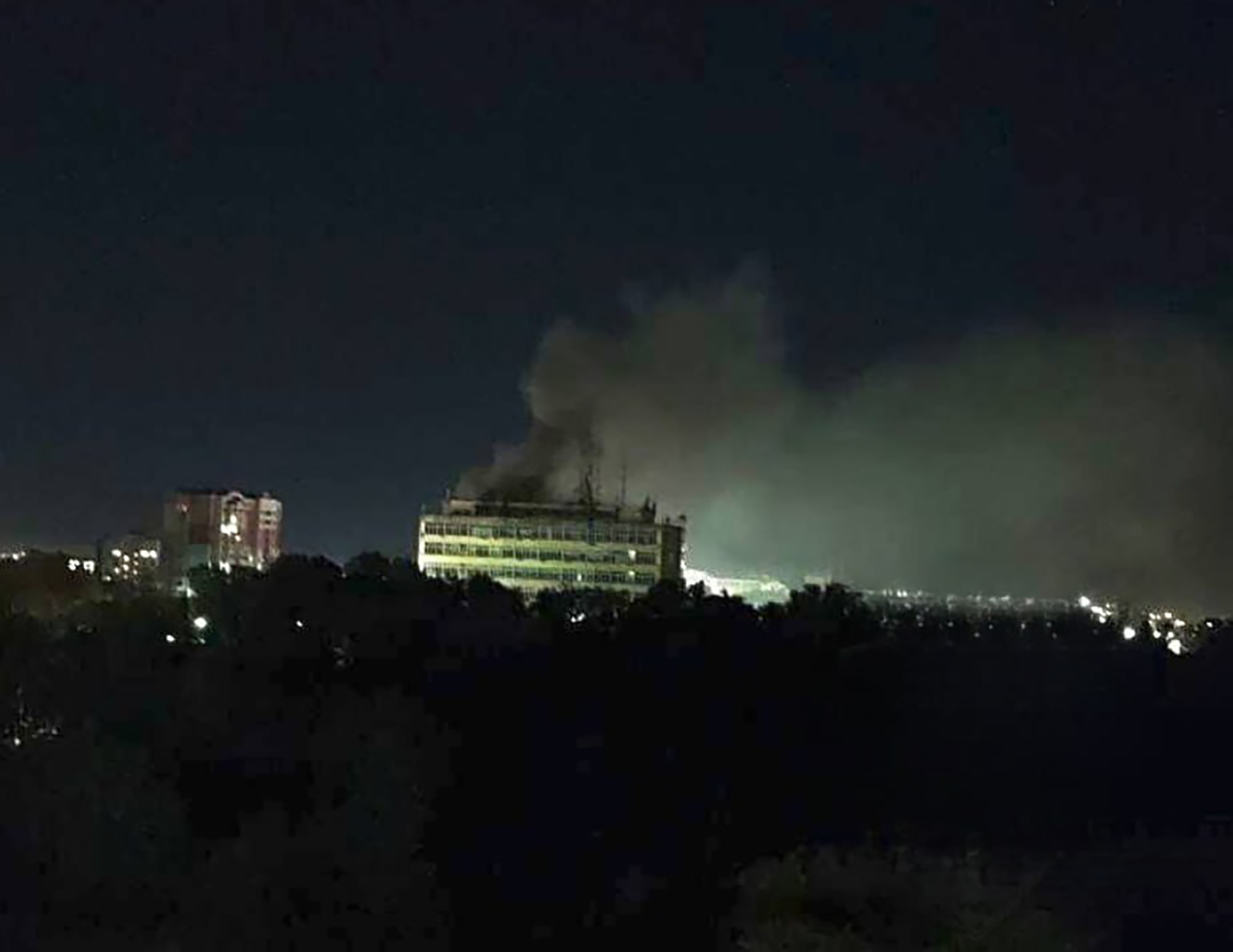 Smoke could be seen pouring from the site in Bryansk, Russia Smoke could be seen pouring from the site in Bryansk, Russia